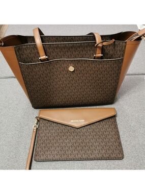 Michael Kors Zipper Tote And Clutch Bag